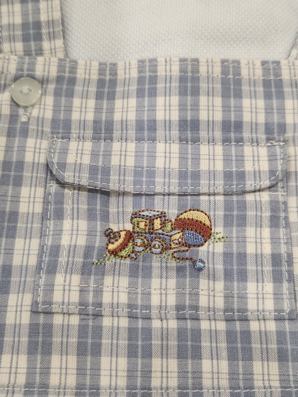 Disney - Baby Boys' 2-Pc Blue Plaid Pooh & Tigger Shortall - Picture 2 of 3